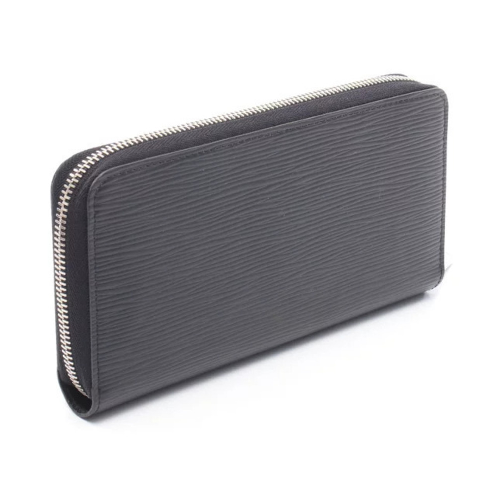 Louis Vuitton Black Zippy Black Wallet Epi Long Noir Round Leather Black